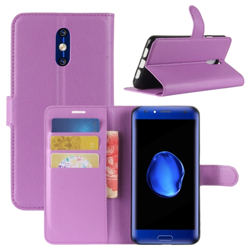 

For DOOGEE BL5000 Litchi Texture PU + TPU Horizontal Flip Leather Case with Holder & Card Slots & Wallet (Purple)