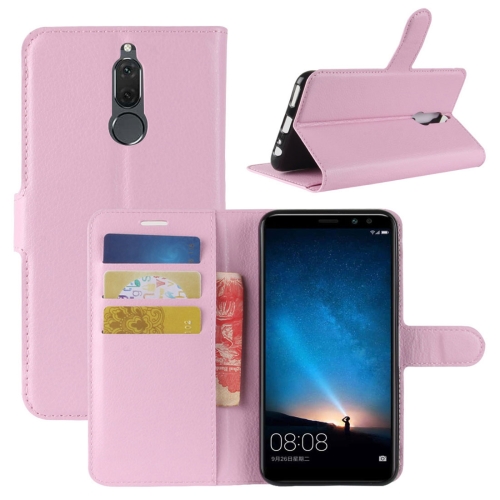 

For Huawei Mate 10 Lite Litchi Texture PU + TPU Horizontal Flip Leather Case with Holder & Card Slots & Wallet(Pink)