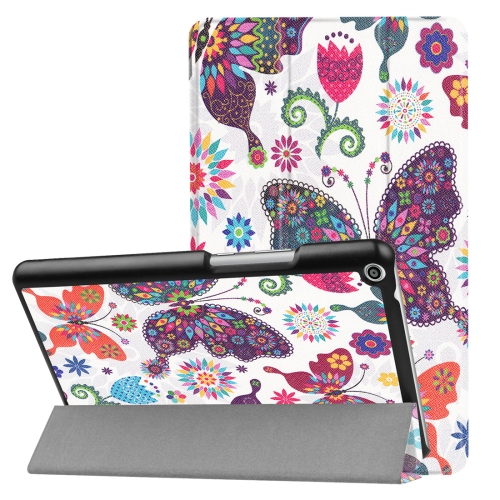

Huawei MediaPad T3 8.0 Butterfly Pattern Horizontal Deformation Flip Leather Case with Three-folding Holder