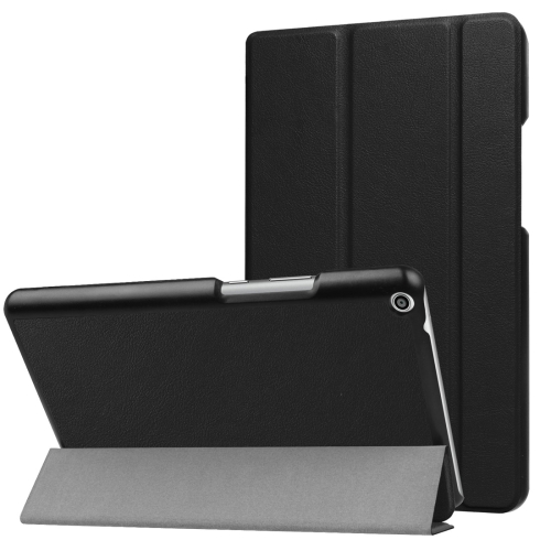 

For Huawei MediaPad T3 8.0 Custer Texture Horizontal Flip Leather Case with 3-folding Holder(Black)