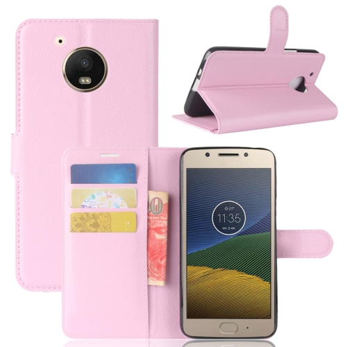 

For Motorola Moto E4 Plus (US Version) Litchi Texture Horizontal Flip Leather Case with Holder & Card Slots & Wallet(Pink)