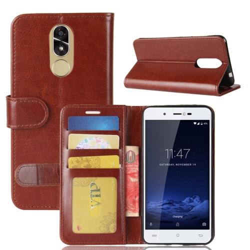 

For CUBOT R9 Crazy Horse Texture Horizontal Flip Leather Case with Holder & Card Slots & Wallet(Brown)