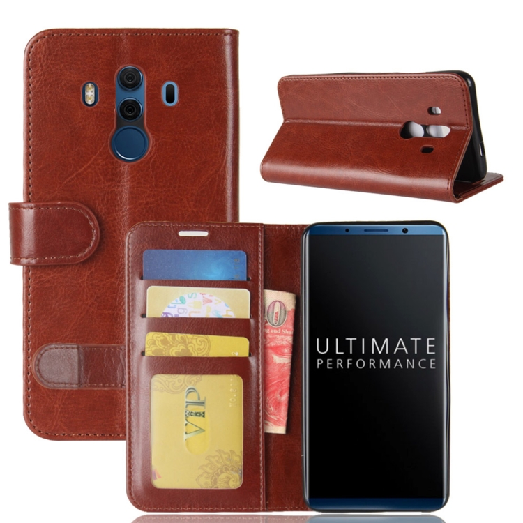 

For Huawei Mate 10 Porsche Design & Mate 10 Pro Crazy Horse Texture Horizontal Flip Leather Case with Holder & Card Slots & Wallet(Brown)