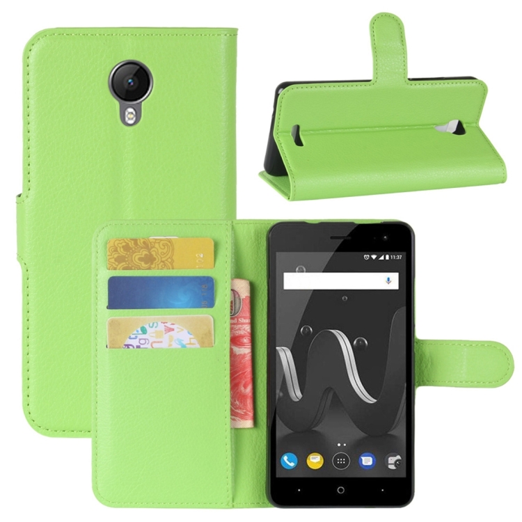 

For Wiko Jerry 2 Litchi Texture Horizontal Flip Leather Case with Holder & Card Slots & Wallet (Green)