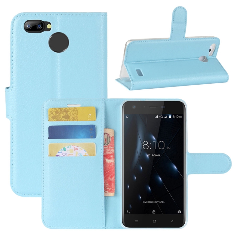 

For Blackview A7 Pro Litchi Texture PU + TPU Horizontal Flip Leather Case With Holder & Card Slots & Wallet (Blue)
