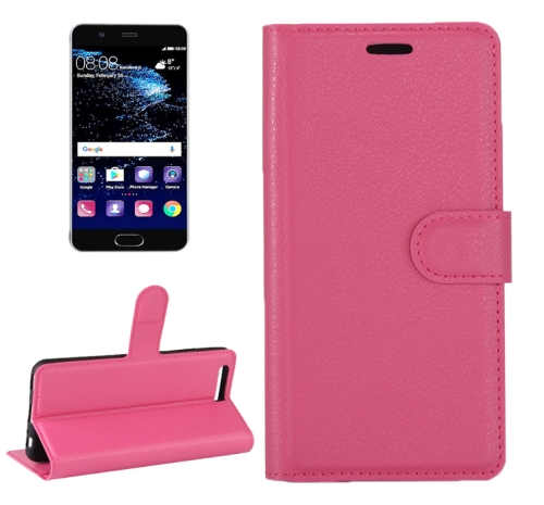 

For Huawei P10 Litchi Texture Horizontal Flip Leather Case with Magnetic Buckle & Holder & Card Slots & Wallet(Magenta)