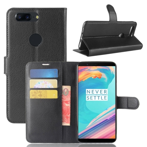 

For OnePlus 5T Litchi Texture Horizontal Flip PU Leather Case with Holder & Card Slots & Wallet (Black)