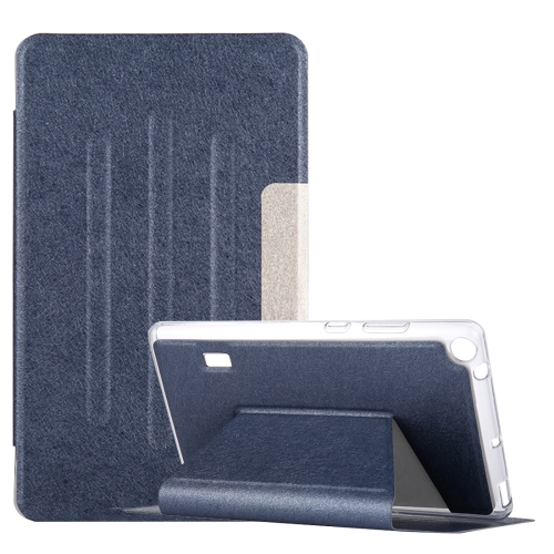 

For Huawei MediaPad T3 7 Silk Texture Horizontal Flip Leather Case with Holder (Dark Blue)