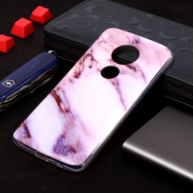 

Marble Pattern Soft TPU Case For Motorola Moto E5(Purple)