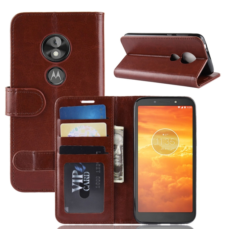 

R64 Texture Single Fold Horizontal Flip Leather Case for Motorola Moto E5 Play Go, with Holder & Wallet & Card Slots & Photo Frame (Brown)