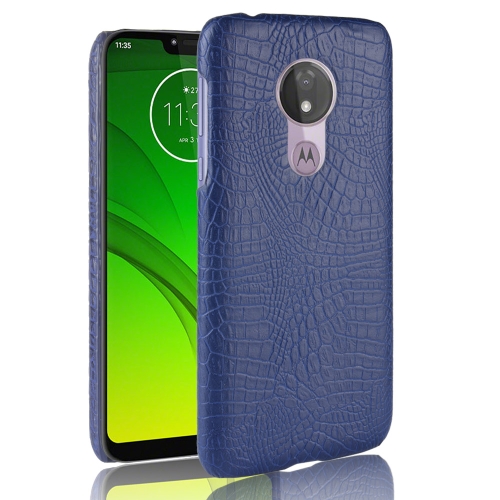 

Shockproof Crocodile Texture PC + PU Case for Motorola Moto G7 Power (Blue)