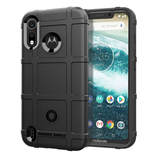 

Shockproof Protector Cover Full Coverage Silicone Case for Motorola Moto P40 Play (Black)