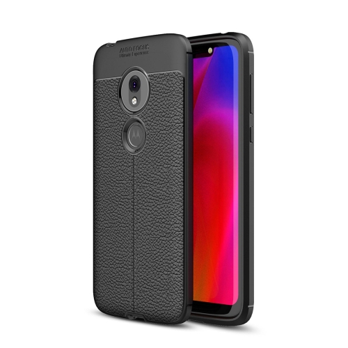 

Litchi Texture TPU Shockproof Case for Motorola Moto G7 Play(Black)