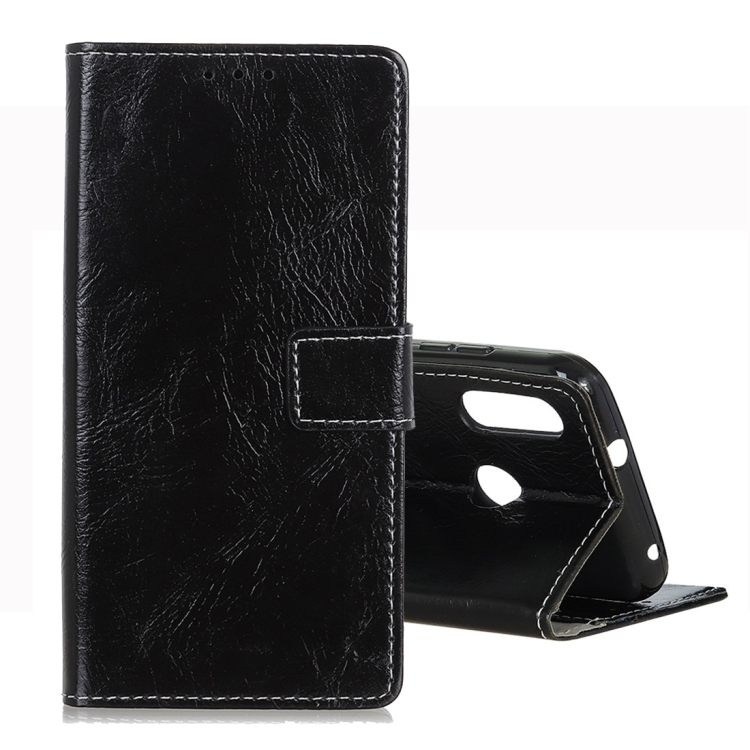 

Retro Crazy Horse Texture Horizontal Flip Leather Case for Motorola Moto P40 Play, with Holder & Card Slots & Wallet & Photo Frame (Black)