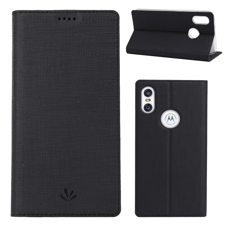 

ViLi DMX Multifunctional Horizontal Flip Leather Case for Motorola One (P30 Play), with Card Slot & Holder (Black)