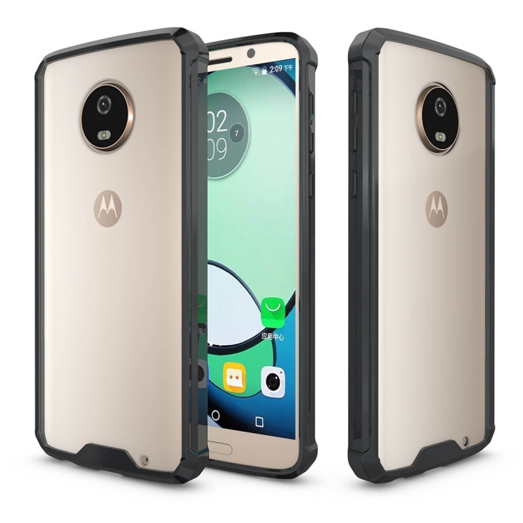 

For Motorola Moto G6 Plus Acrylic + TPU Shockproof Transparent Armor Protective Back Cover Case (Black)