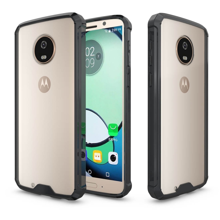 

For Motorola Moto G6 Acrylic + TPU Shockproof Transparent Armor Protective Back Cover Case (Black)