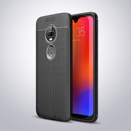 

Litchi Texture TPU Shockproof Case for Motorola Moto G7 (Black)