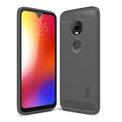 

MOFI Brushed Texture Carbon Fiber TPU Case for Motorola Moto G7 (Grey)