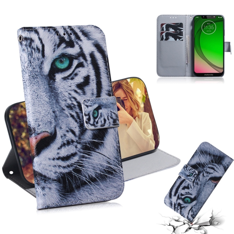 

Tiger Pattern Coloured Drawing Horizontal Flip Leather Case for Motorola Moto G7 Play, with Holder & Card Slots & Wallet