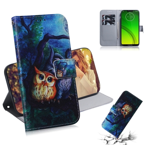 

Oil Painting Owl Pattern Coloured Drawing Horizontal Flip Leather Case for Motorola Moto G7 Power, with Holder & Card Slots & Wallet