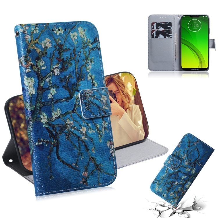 

Apricot Flower Pattern Coloured Drawing Horizontal Flip Leather Case for Motorola Moto G7 Power, with Holder & Card Slots & Wallet