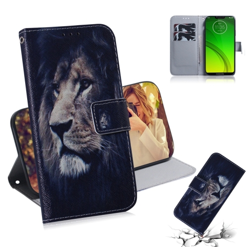 

Lion Pattern Coloured Drawing Horizontal Flip Leather Case for Motorola Moto G7 Power, with Holder & Card Slots & Wallet