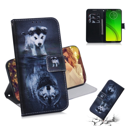 

Wolf and Dog Pattern Coloured Drawing Horizontal Flip Leather Case for Motorola Moto G7 Power, with Holder & Card Slots & Wallet