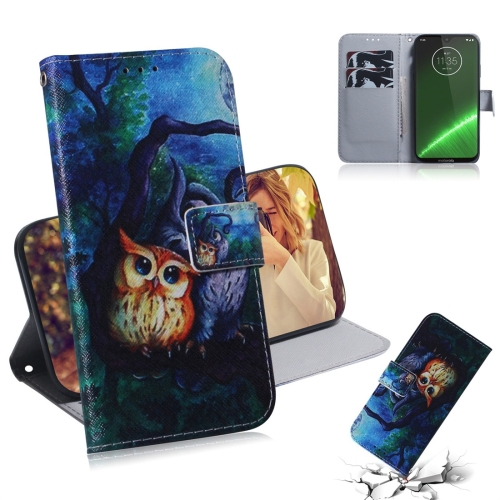 

Oil Painting Owl Pattern Coloured Drawing Horizontal Flip Leather Case for Motorola Moto G7 / Moto G7 Plus, with Holder & Card Slots & Wallet