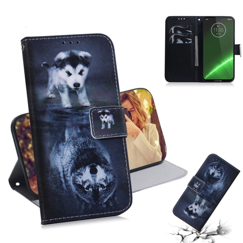 

Wolf and Dog Pattern Coloured Drawing Horizontal Flip Leather Case for Motorola Moto G7 / Moto G7 Plus, with Holder & Card Slots & Wallet