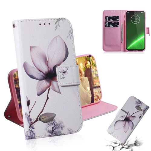 

Magnolia Flower Pattern Coloured Drawing Horizontal Flip Leather Case for Motorola Moto G7 / Moto G7 Plus, with Holder & Card Slots & Wallet