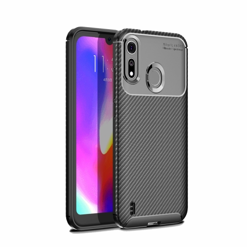 

Carbon Fiber Texture Shockproof TPU Case for Motorola Moto P40 Play (Black)