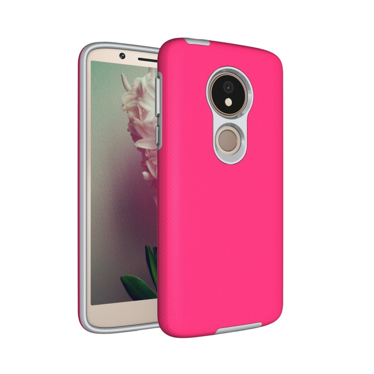

Anti-slip Armor Texture TPU + PC Case for Motorola Moto G6 Play (US Version) (Rose Red)