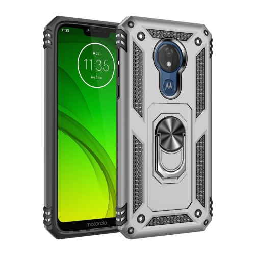 

Armor Shockproof TPU + PC Protective Case for Motorola Moto G7 Power, with 360 Degree Rotation Holder (Silver)