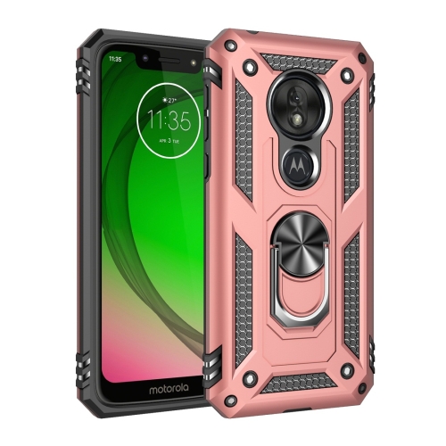 

Armor Shockproof TPU + PC Protective Case for Motorola Moto G7 Play, with 360 Degree Rotation Holder (Rose Gold)