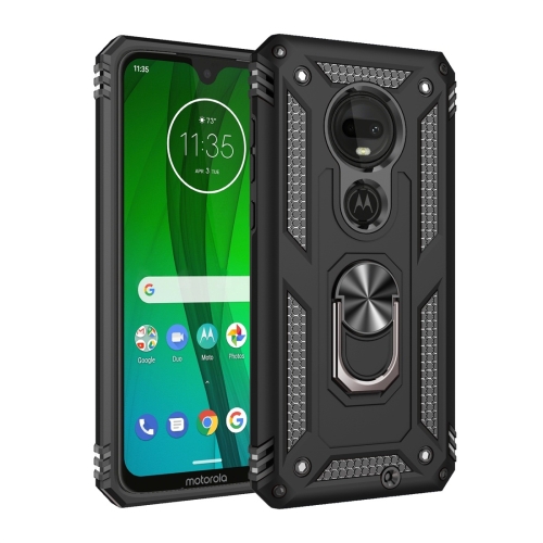 

Armor Shockproof TPU + PC Protective Case for Motorola Moto G7, with 360 Degree Rotation Holder (Black)