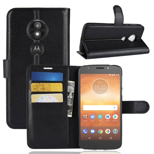 

Litchi Texture Horizontal Flip Leather Case for Motorola Moto E5 Play, with Wallet & Holder & Card Slots (Black)