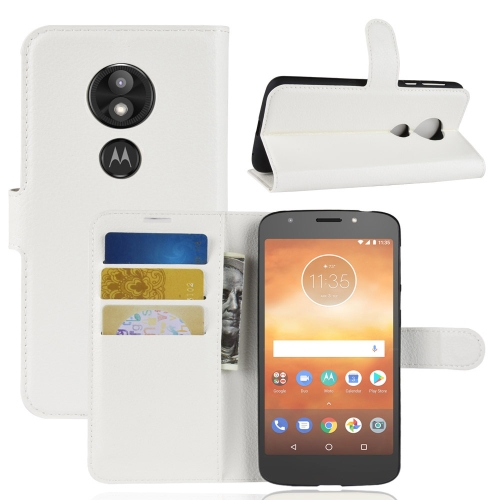 

Litchi Texture Horizontal Flip Leather Case for Motorola Moto E5 Play, with Wallet & Holder & Card Slots (White)