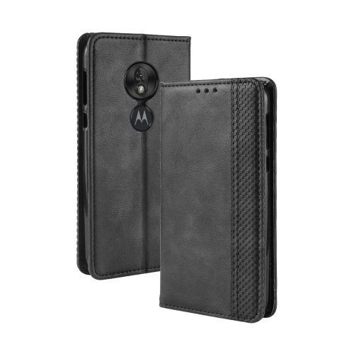 

Magnetic Buckle Retro Texture Horizontal Flip Leather Case for Motorola Moto G7 Play (EU Version), with Holder & Card Slots & Wallet (Black)