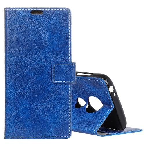 

Retro Crazy Horse Texture Horizontal Flip Leather Case for Motorola Moto G7 / G7+, with Wallet & Holder & Card Slots & Photo Frame (Blue)