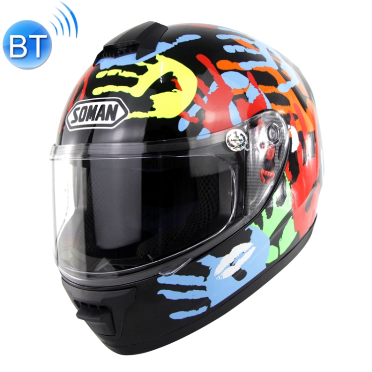 

Outdoor Motorcycle Electric Car Riding HD Bluetooth Helmet, Size: S, 55-56cm (Palm Flower)