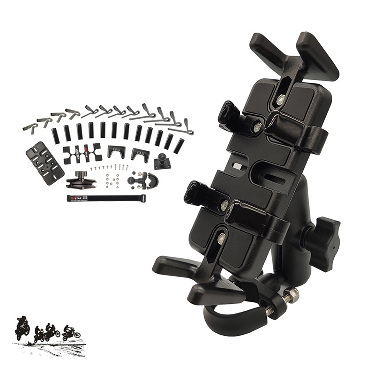 

Universal T-shaped Ball Head Motorcycle Handlebar Multi-function Mobile Phone Holder, Suitable for Mobile Phone Width: 5.5-9.5cm