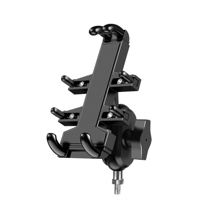 

M8 Bolt Ball-Head Motorcycle Handlebar Multi-function Eight-jaw Aluminum Alloy Mobile Phone Navigation Holder Bracket, Width of Phone: 6.5-10.2cm