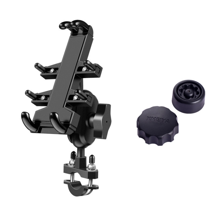 

U-shaped Bolt Ball-Head Motorcycle Handlebar Multi-function Eight-jaw Aluminum Alloy Mobile Phone Navigation Holder Bracket with Anti-theft Knobs, Width of Phone: 6.5-10.2cm