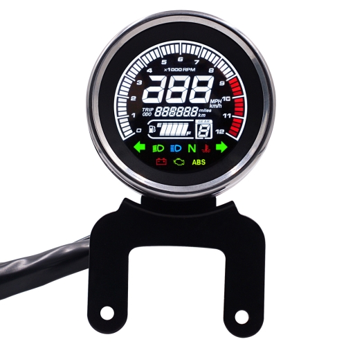 

Universal Motorcycle Modified Multi-functional LED Digital Meter Indicator Light Tachometer Odometer Speedometer Oil Meter