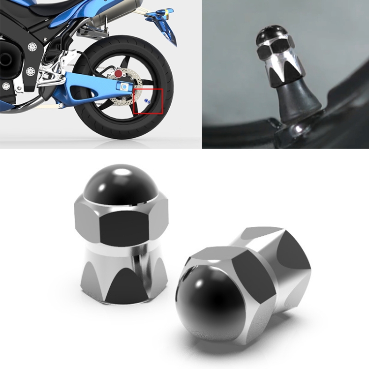 

2 PCS Motorcycles Gas Cap Mouthpiece Cover Tire Cap Tire Valve Caps (Black)