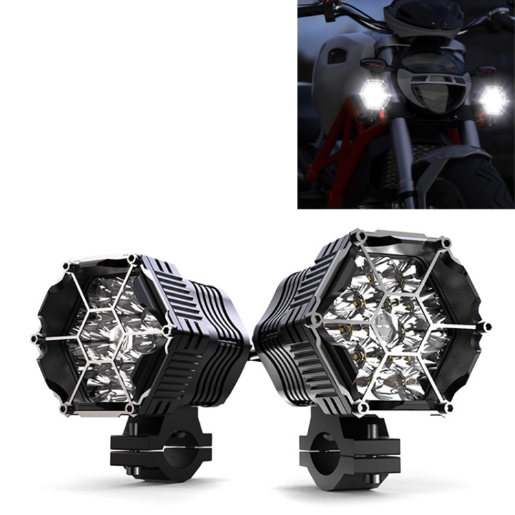 

2 PCS DC12-85V Motorcycle / Car Waterproof Aluminum Alloy External LED Glare Headlight Spotlight with Cable