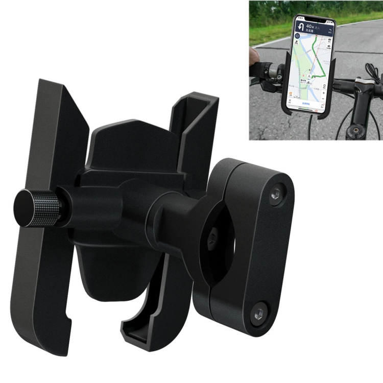 

CS-1068A1 Motorcycle Aluminum Alloy Mobile Phone Holder Bracket, Handlebar Version (Black)