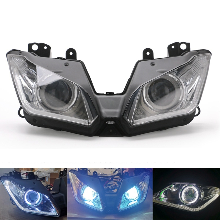 

Speedpark Motorcycle LED Headlight Assembly with Angel Eyes for Kawasaki NINJA 250 300 ZX6R ZX 6R 2013-2016
