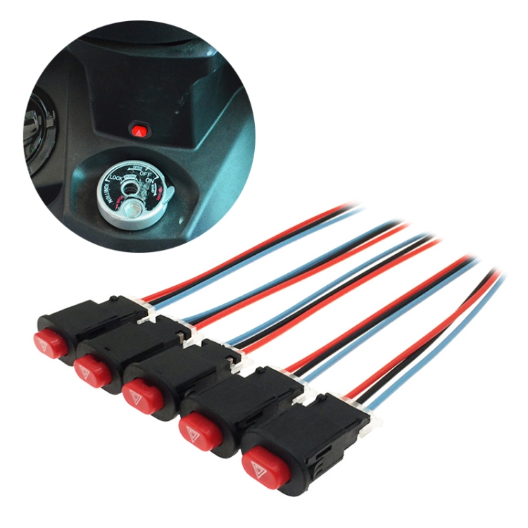 

5 PCS Motorcycle sScooter Modified Double Flashing Warning Light Switch